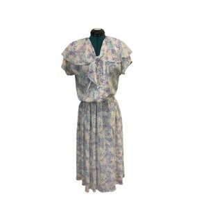 Vtg 1980s Women 6 2pc Laura & Jayne Collection Pastel Floral Set EUC